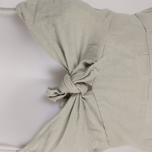 Piping Hot Women's Dress Size 10 Green A-Line Adjustable Straps Shirring Buttons - Picture 6 of 16